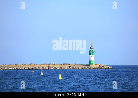 Le phare de Mukran sur l'île de Rügen, en mer Baltique Banque D'Images