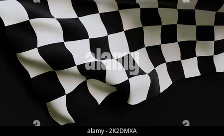 Rendu du drapeau de course à carreaux 3D Banque D'Images