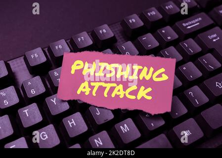 Écriture affichant du texte attaque par phishing. Mot pour tenter d'obtenir des informations sensibles et confidentielles Fixin G Coding String Arrangement, en tapant Program Glitch Fix codes Banque D'Images