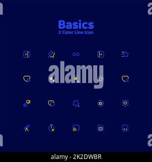 Jeu d'icônes de ligne de base simple et minimal pour interface Web et mobile UI UX Banque D'Images
