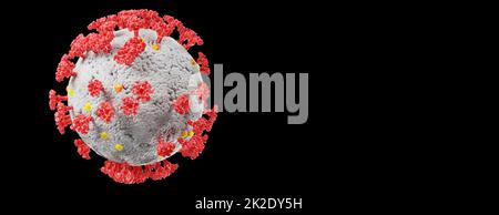 Détail de Corona virus sous le microscope. 3D illustration Banque D'Images