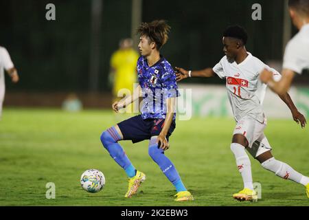San Pedro Alcantara, Espagne. 22nd septembre 2022. Shota Fujio (JPN) football : moins de 21 ans rencontre internationale amicale entre U21 Japon 1-2 U21 Suisse au Marbella football Center à San Pedro Alcantara, Espagne . Crédit: Mutsu Kawamori/AFLO/Alay Live News Banque D'Images