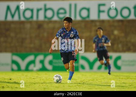 San Pedro Alcantara, Espagne. 22nd septembre 2022. Fuchi Honda (JPN) football : moins de 21 ans rencontre internationale amicale entre U21 Japon 1-2 U21 Suisse au Marbella football Center à San Pedro Alcantara, Espagne . Crédit: Mutsu Kawamori/AFLO/Alay Live News Banque D'Images