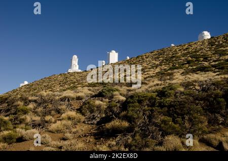 Télescopes de l'Observatoire astronomique d'Izana. Banque D'Images