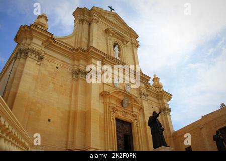 La Cathédrale de Gozo à l'intérieur de la Citadelle de Victoria ou Rabat - Victoria, Gozo, Malte Banque D'Images