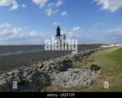 Phare dans les vasières, Dorum Neufeld Banque D'Images