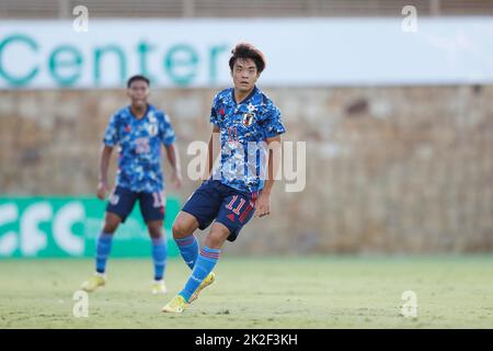 San Pedro Alcantara, Espagne. 22nd septembre 2022. Fuki Yamada (JPN) football : moins de 21 ans rencontre internationale amicale entre U21 Japon 1-2 U21 Suisse au Marbella football Center à San Pedro Alcantara, Espagne . Crédit: Mutsu Kawamori/AFLO/Alay Live News Banque D'Images