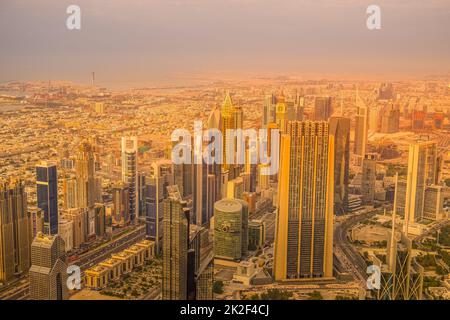 Vue de Dubaï depuis la terrasse d'observation de Burj Khalifa Banque D'Images