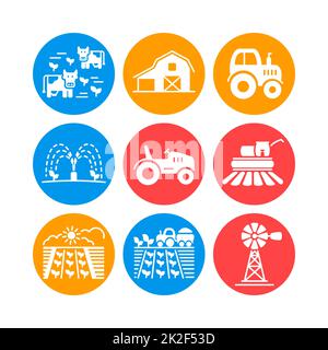 Icône de glyphe de vecteur de champ d'exploitation. Panneau Agriculture Banque D'Images