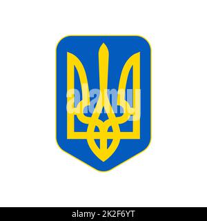 Les armoiries officielles du pays indépendant d'Ukraine sur fond blanc - Vector Banque D'Images