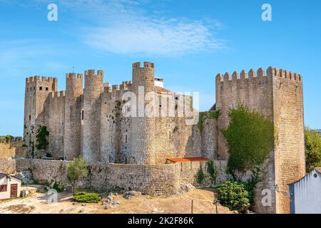 Medieval castle in small town of Obidos. Leiria district, Portugal Stock Photo