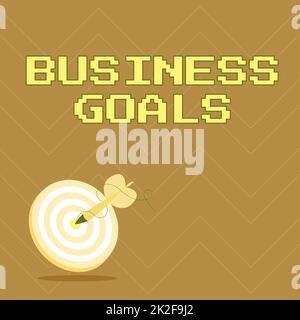 Légende présentant les objectifs de l'entreprise. Approche commerciale attente à accomplir sur une période de temps spécifique présentant le concept message atteindre cible, Résumé annonçant l'objectif Banque D'Images