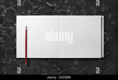 Ouvrez le carnet d'esquisses, crayon Banque D'Images