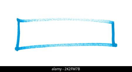 Cadre de crayon bleu - croquis dessiné à la main Banque D'Images