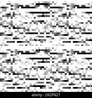 Grille de pixels motif noir et blanc brillant Banque D'Images
