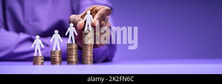 Salaire minimum et augmentation de salaire. Rémunération d'assurance Banque D'Images