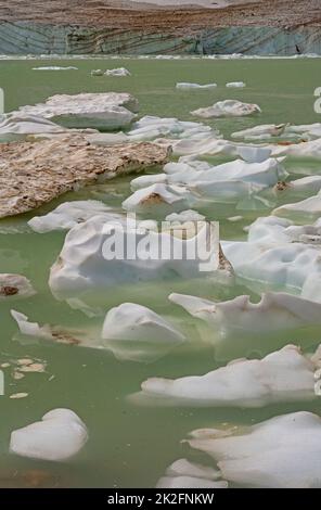 Patrons d'iceberg sur un étang glaciaire Banque D'Images