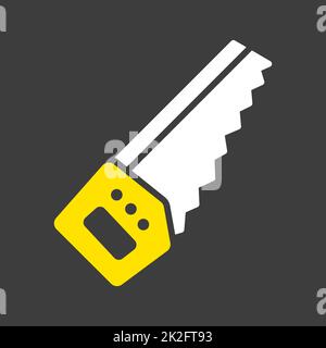 Icône vectorielle de scie à main de jardin Banque D'Images