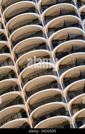 Complexe résidentiel de Marina City conçu par l'architecte Bertrand Goldberg, Chicago, Illinois, États-Unis Banque D'Images