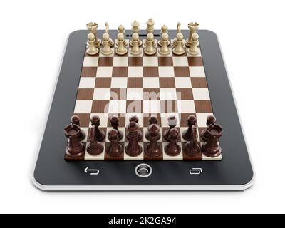 Pièces d'échecs sur une tablette Banque D'Images