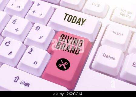 Texte montrant l'inspiration et la marque. Approche commerciale processus consistant à donner un nom aux produits ou services d'une entreprise Banque D'Images