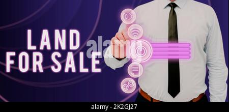 Panneau d'écriture à la main Land for sale. Concept d'affaires Immobilier Lot vendre développeurs Realtors investissement Banque D'Images