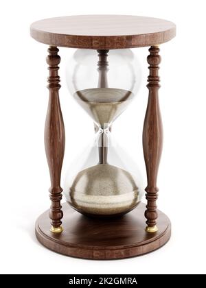 Hourglass isolé sur fond blanc Banque D'Images