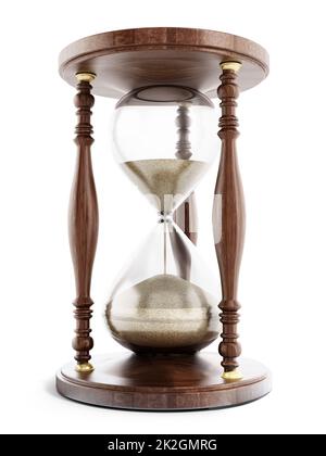 Hourglass isolé sur fond blanc Banque D'Images