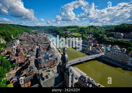 Vue aérienne de la ville de Dinant, Belgique Banque D'Images