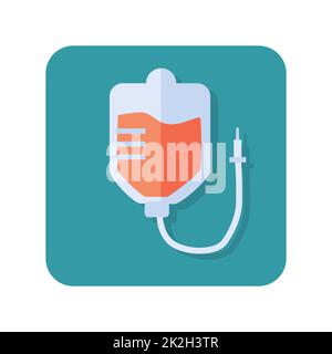 Kit d'icônes de bouton abstrait transfusion sanguine sur fond blanc - vecteur Banque D'Images