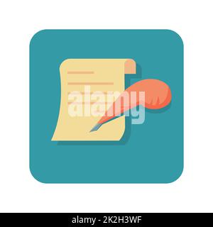 Bouton abstrait icône lettre écriture sur fond blanc - Vector Banque D'Images