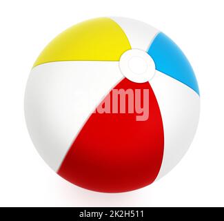 Boule de mer multicolore isolée sur fond blanc. 3D illustration Banque D'Images