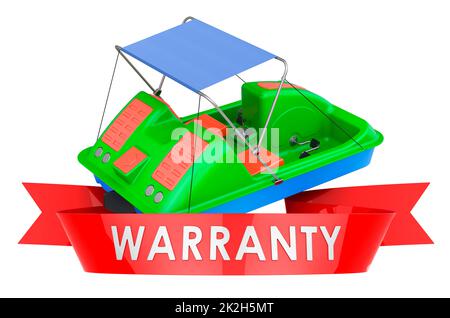 Paddle boat warranty concept, 3D rendering isolated on white background Stock Photo