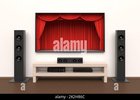 Illustration 3D du kit Home Cinema Banque D'Images