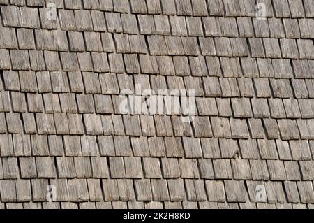 Toit en bois architectural du Mont Saint michel Banque D'Images