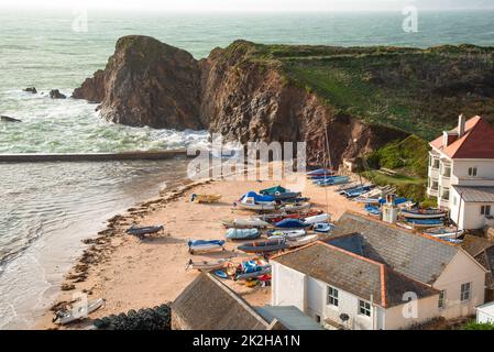 Hope Cove Harbour in Devon, England Stock Photo