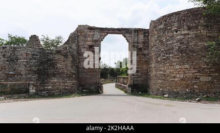 Inside View of Badi Pol Gate, Chittorgarh Fort, Rajasthan, India. Stock Photo