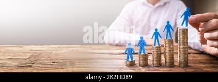 Salaire minimum et augmentation de salaire. Rémunération d'assurance Banque D'Images