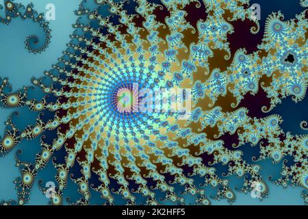 Magnifique zoom sur l'infini mathématique mandelbrot ensemble fractal. Banque D'Images