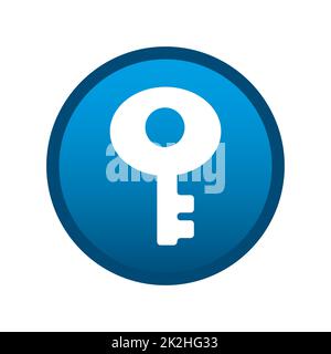 Icône de clé multimédia ronde sur fond blanc - Vector Banque D'Images