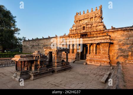 Entrée gopura (tour) du temple d'Airavatesvara, Darasuram Banque D'Images