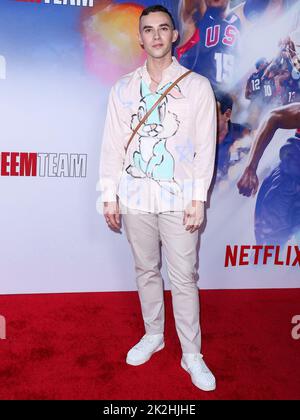 HOLLYWOOD, LOS ANGELES, CALIFORNIA, USA - SEPTEMBER 22: American figure skater Adam Rippon arrives at the Los Angeles Special Screening Of Netflix's 'The Redeem Team' held at the Netflix Tudum Theater on September 22, 2022 in Hollywood, Los Angeles, California, United States. (Photo by Xavier Collin/Image Press Agency) Stock Photo