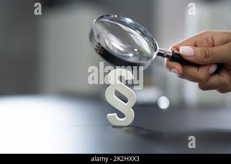 Symbole de paragraphe ou de loi.Litige avec un avocat Banque D'Images