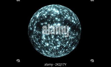 Résumé Plexus Technology Science sur le concept de sphère rotative Banque D'Images