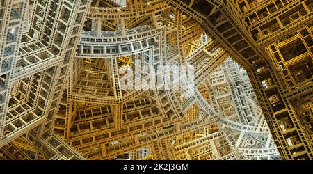 Conception Fractal abstraite générée par ordinateur. 3D Aliens Illustration d'une belle et infinie mathématique mandelbrot ensemble fractale structure futuriste Banque D'Images