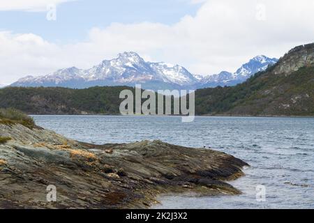 Paysage de la baie de Lapataia, Tierra del Fuego, Argentine Banque D'Images