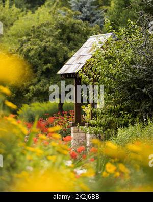 Scène de Breezy Pgenoux Gardens près de York Royaume-Uni Banque D'Images