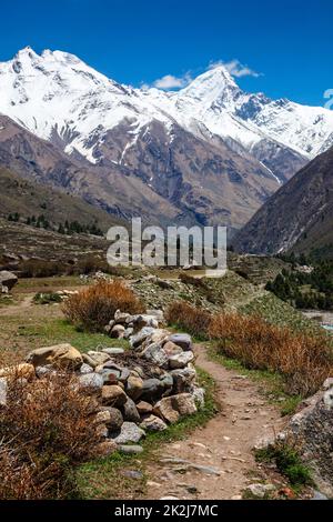 Ancienne route commerciale vers le Tibet depuis la vallée de Sangla. Himachal Pradesh, Inde Banque D'Images