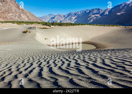 Dunes de sable dans l'Himalaya Banque D'Images