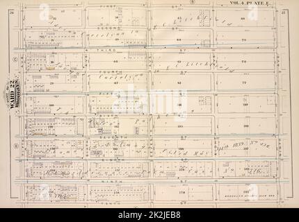 Cartographie, cartes. 1880. Lionel Pincus et Princess Firyal Map Division. Brooklyn (New York, N.Y.), immeubles , New York (État) , New York vol. 4. Plate, E. carte reliée par First St., Ninth Ave., Tenth St., Fifth Ave.; y compris second St., Third St., Fourth St., Fifth St., Sixth St., Seventh St., Huitième rue, neuvième rue, Sixième avenue, septième avenue, huitième avenue Banque D'Images